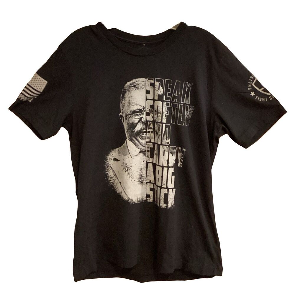 Nine Line Apparel Graphic Carry A Big Stick Black SS Adult Large T-Shirt Teddy